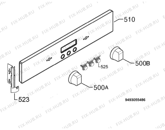 Взрыв-схема плиты (духовки) Zanussi ZYB460X - Схема узла Command panel 037